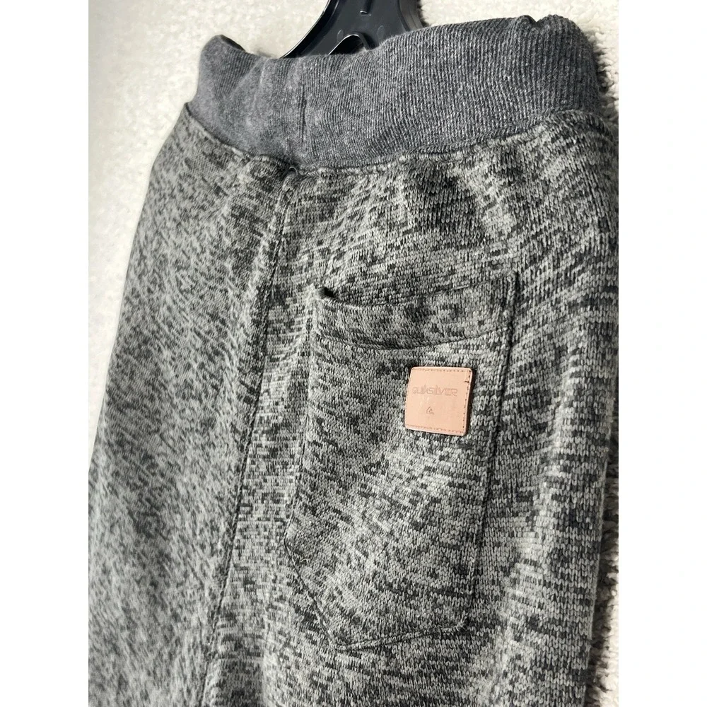 Quiksilver Keller Jogger Pants Mens M Gray Heather Knit Fleece Sweatpants Surf